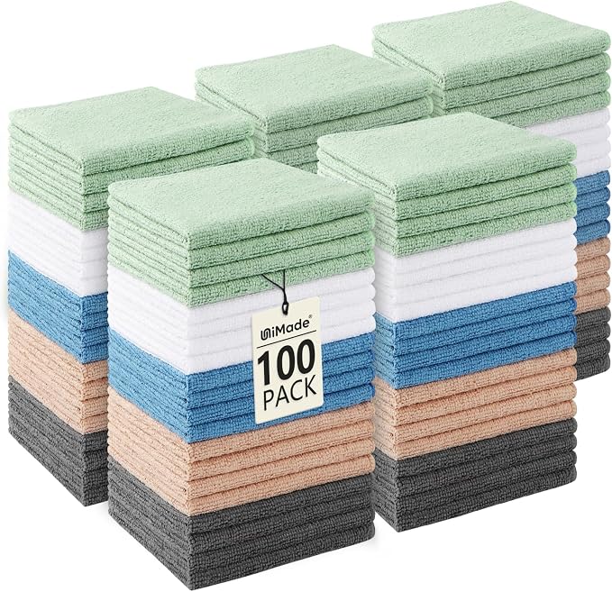 Washcloths Bulk 100 Pack Face Towels, Highly Soft Wash Cloths and Hand Towels by Unimade