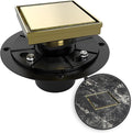 WEBANG 4 Inch Square Shower Drain Gold Floor Drain by WEBANG
