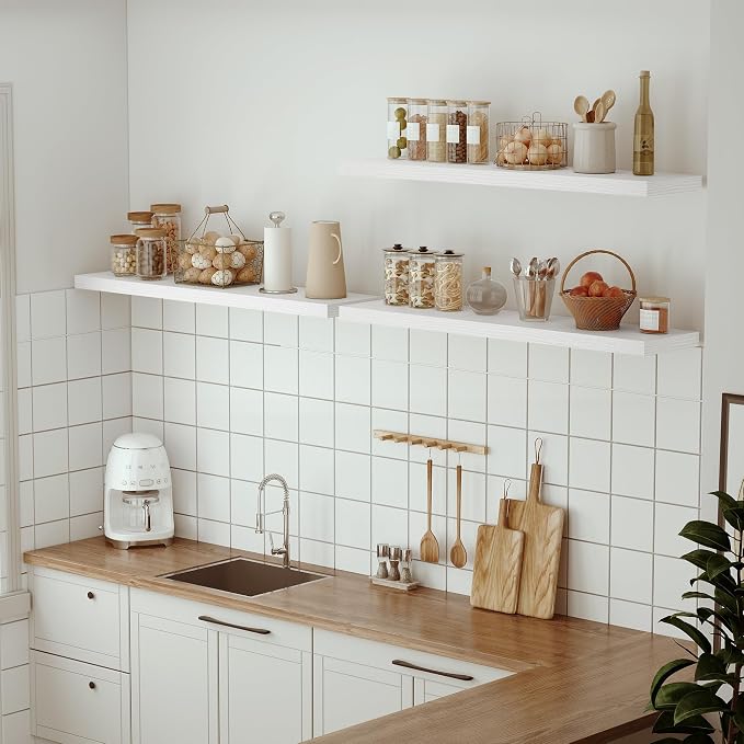 Vivelove Single Floating Shelves 48 Inches, 48 x 10 inch Deep x 1.8 in Thick - Image 2