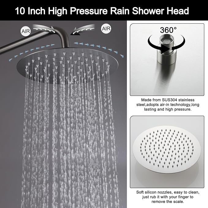 RBROHANT Freestanding Outdoor Shower Nickel, Height Adjustable Outside Showers - Image 5