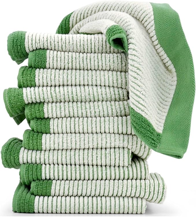 Cleanbear Wash Cloths for Showering, 12 Washcloths by Cleanbear