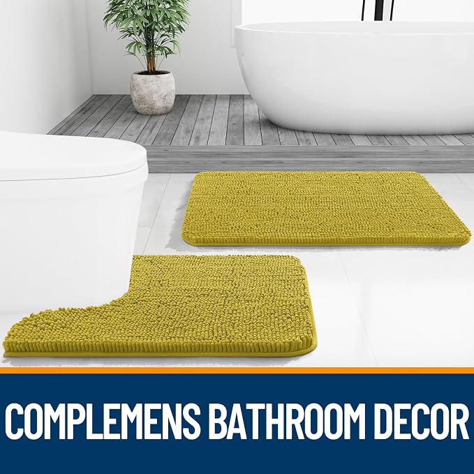 OLANLY Bathroom Rugs 36x24, Extra Soft Absorbent Chenille Bath Rugs, Rubber - Image 7