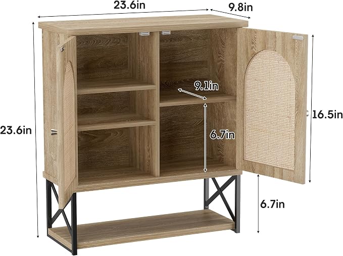 Rattan Bathroom Wall Cabinet, Boho Medicine Wall Cabinet - Image 2