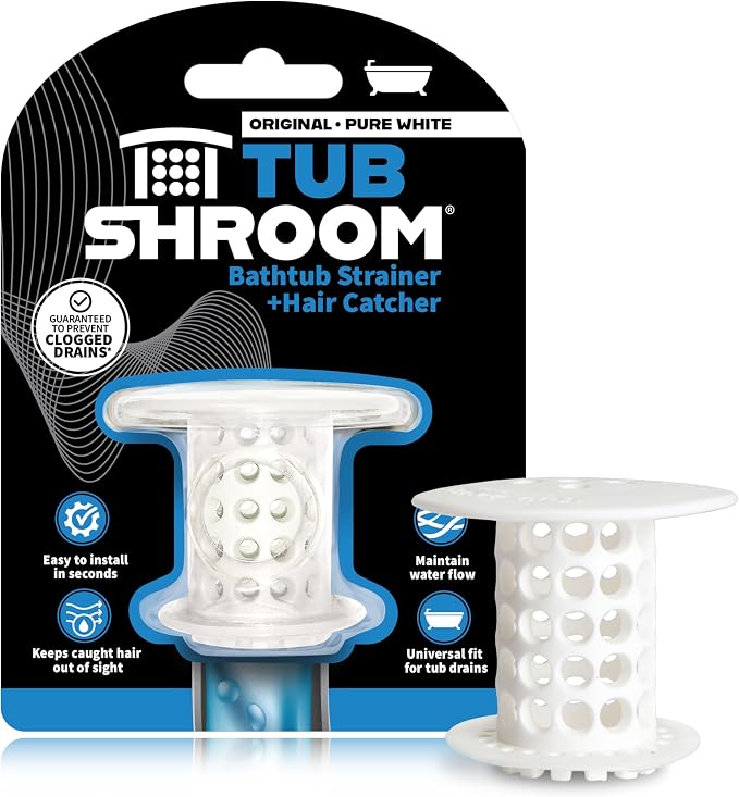 TubShroom Tub Drain Hair Catcher Strainer, Fits 1.5” – 1.75” Bathtub and Shower by TubShroom