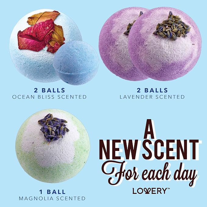 Christmas Bath Bombs Gift Set for Women, 17 Large Bath Fizzies in Assorted - Image 4