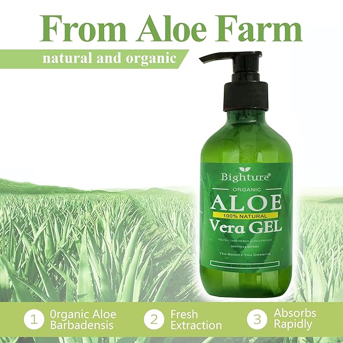 Aloe Vera Gel, 100% Aloe Vera from Freshly Cut Aloe Leaves, Skin Care - Image 3