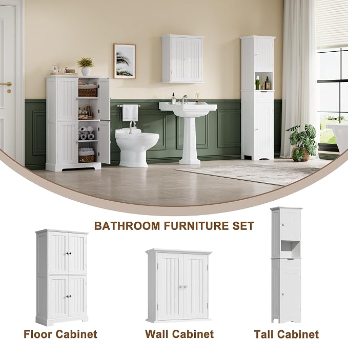 ChooChoo Bathroom Floor Cabinet, Modern Bathroom Storage Cabinet - Image 5