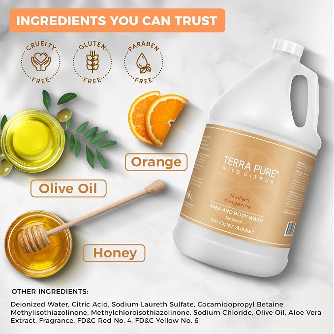 Terra Pure Wild Citrus Gallon Hand & Body Wash – Refill Jug - Image 4