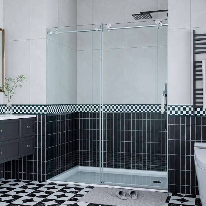 Frameless Sliding Shower Door, 6mm SGCC Tempered Clear Glass - Image 9