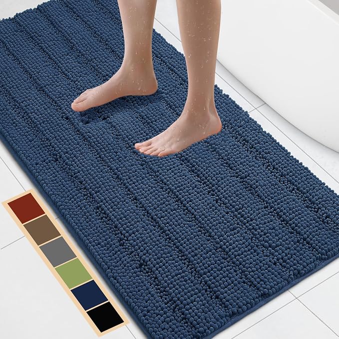 Bcoimo 48"×24" Chenille Bath Mat – Non-Slip by Bcoimo