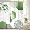 Green Boho Shower Curtain 60Wx72H Bohemian Mid Century Modern Abstract Palm by MitpokBrand
