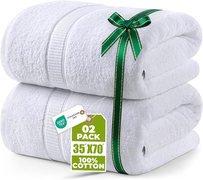 Utopia Towels Luxurious Jumbo Bath Sheet 2 Piece, 600 GSM, 35 by 70 Inches by UTOPIATOWELS