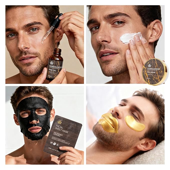 Sandalwood Beard Grooming Set For Men, Spa & Self-Care Gift, Bath and Body Gift - Image 2