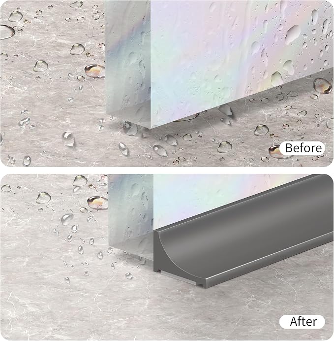 39Inch Shower Threshold Water Dam, Self-Adhesive Silicone Shower Barrier Water - Image 5