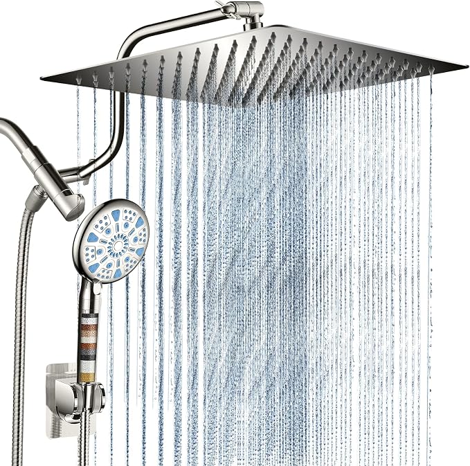 Cobbe 12 Inch All Metal 3-Way Rain Shower Head, High Pressure Shower Head by CobbeforQualityLife