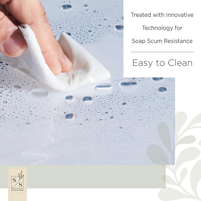 Stitch & Stone Shower Curtain Liner, Premium Extra Lightweight Durable - Image 3