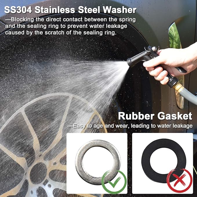 Hose Nozzle 4 Pack, Full Size Pistol Grip Water Nozzle Sprayer - Image 5