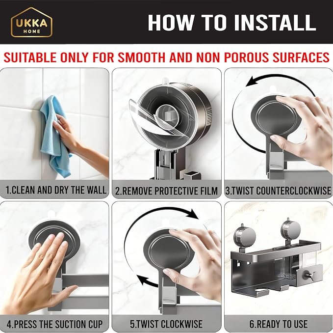 Suction Cup ALUMINUM Hair Dryer Storage Organizer - Image 4