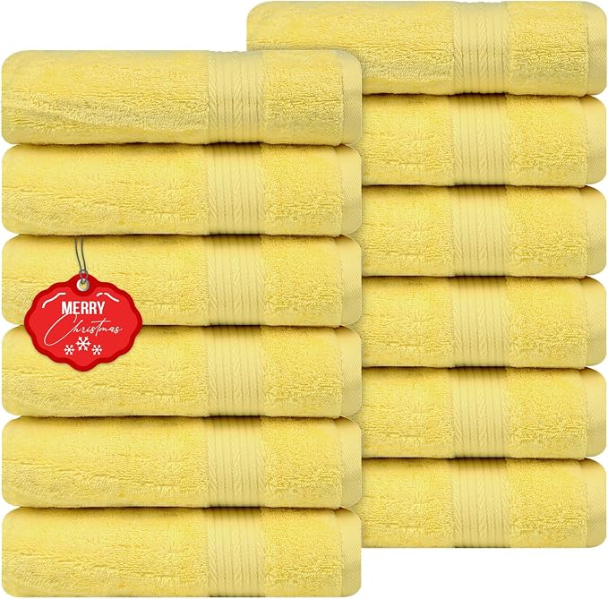 Ample Decor Hand Towel 18 X 28 Inch Pack of 12 600 GSM 100% Cotton, Oeko Tex by AmpleDecor