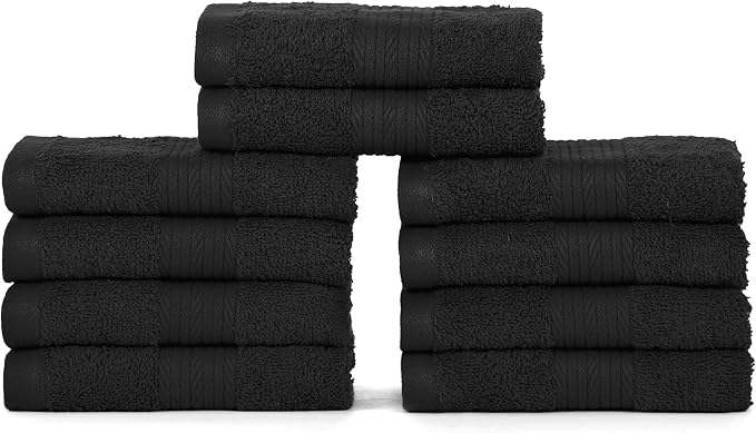 Ample Decor Wash Cloths Pack of 10, Oeko Tex Certified 600 GSM 100% Cotton Soft - Image 3