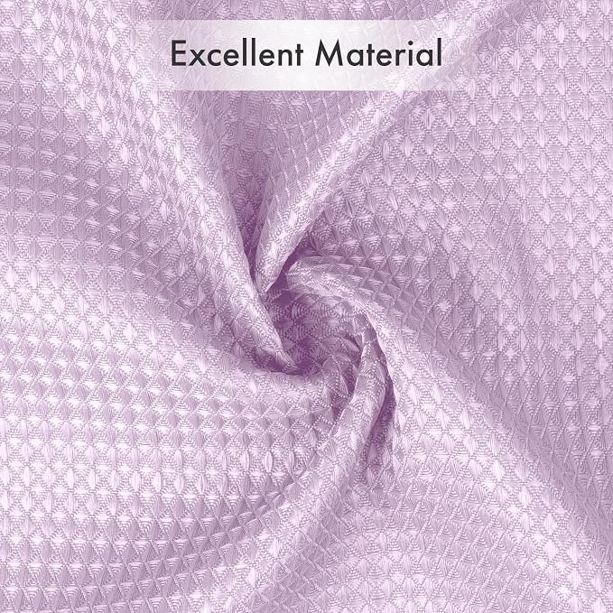 AmazerBath Light Purple Shower Curtain Waffle Textured, Lavender Shower Curtain - Image 5