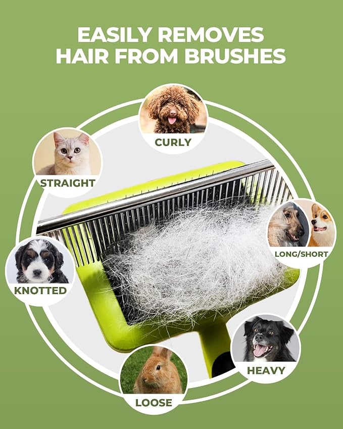 Dog Brush for Shedding Grooming, 6 Pack Long-Pin Brush Set for Long Haired Dog - Image 3