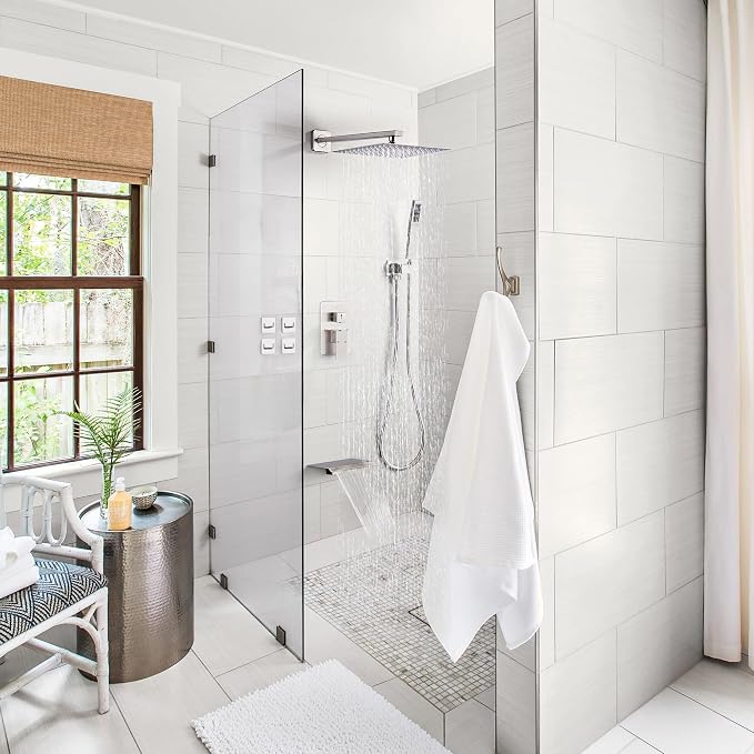 Shower Faucet Set with Tub Spout, Brushed Nickel Rainfall Shower System - Image 3