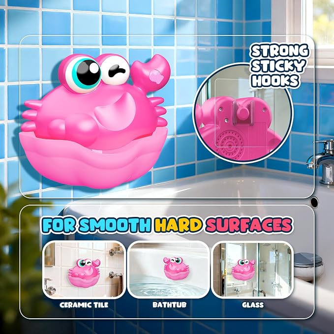 Bath Toys for Kids Ages 1-3, Light Up Baby Bath Toys Crab Bubble Maker - Image 4