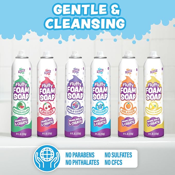 Tub Works® Fluffy Foam Soap, Variety 6 Pack | Shape, Mold & Create Bath Art - Image 4