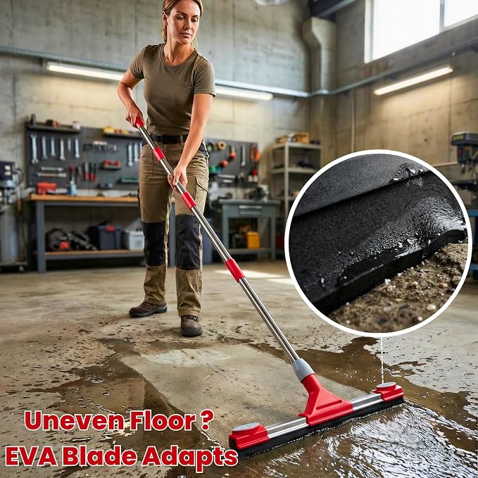 Heavy Duty Floor Squeegee for Concrete Floor – 17.3” EVA Foam Blade - Image 5