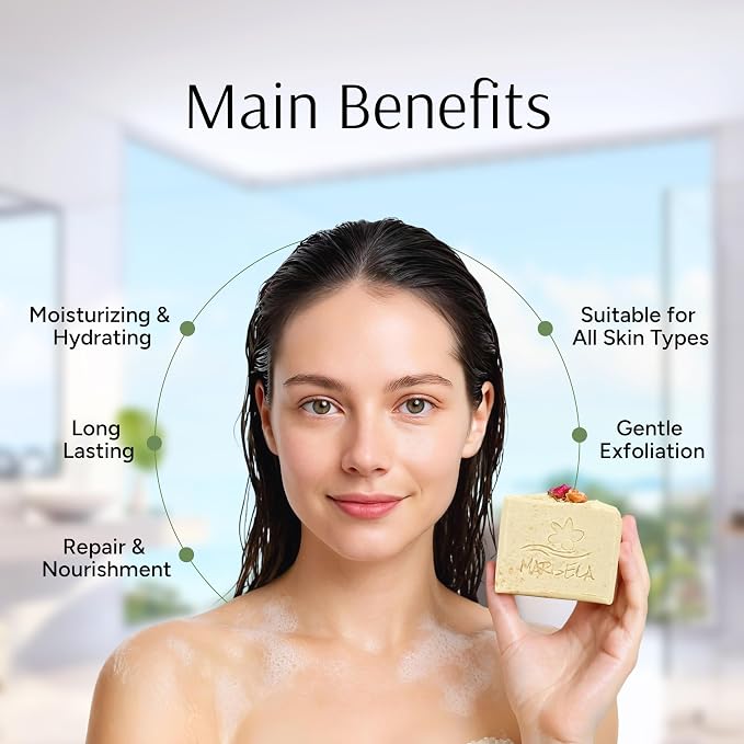 Marbela Cosmetics Creamy Rose Handmade Soap Bar - Image 3