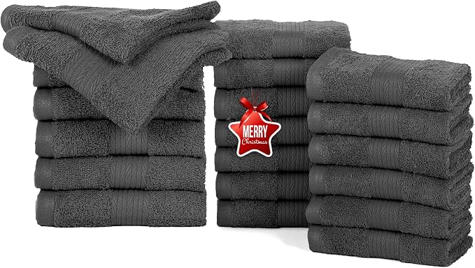 Ample Decor Wash Cloths for Bathroom, 600 GSM 100% Cotton Soft Absorbent by AmpleDecor