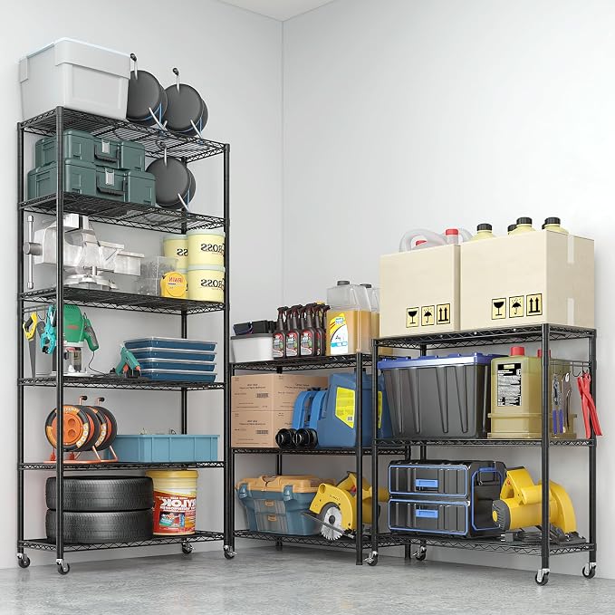 6 Tier Storage Racks Shelving, Heavy Steel Pantry Shelves, Adjustable Wire - Image 8