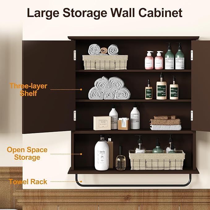 RoyalCraft Bathroom Medicine Cabinet Wall Mounted, Over The Toilet Storage - Image 4