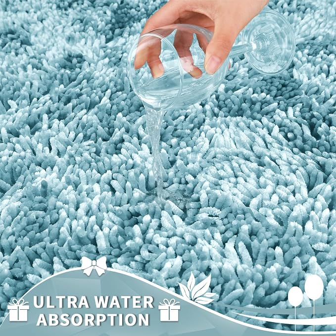 Yimobra Toilet Rugs U Shaped Washable, Extra Thick Soft Absorbent Chenille - Image 4