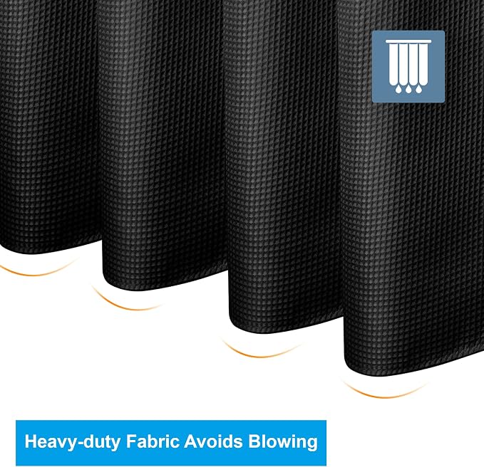 AmazerBath Waffle Shower Curtain, Stall Shower Curtain, Hotel Quality Bathroom - Image 6