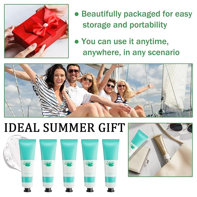 Aloe Vera Gel for Sunburn Relief, Hydrating Travel Size Aloe Vera Gel for Face - Image 7