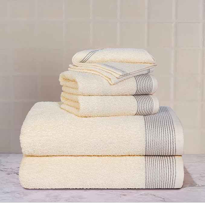 Belizzi Home 100% Cotton Ultra Soft 6 Pack Towel Set, Contains 2 Bath Towels - Image 2