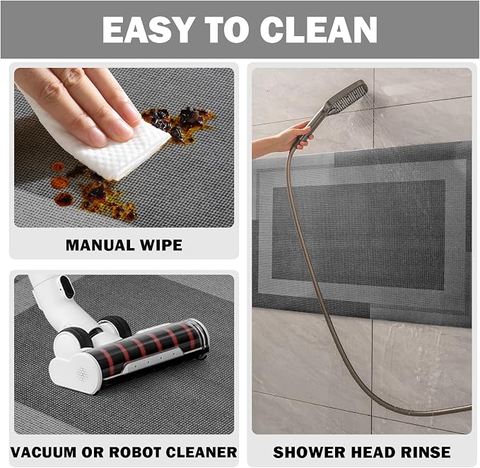 Non Slip Bath Mat, Rubber Backing Ultra Thin Bathroom Rugs Fit Under Door Quick - Image 7