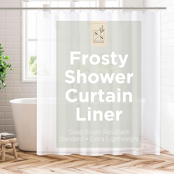 Stitch & Stone Shower Curtain Liner, Premium Extra Lightweight Durable by MainstreamInternational