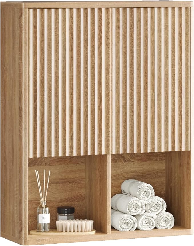 Bathroom Wall Cabinet, Over The Toilet Storage Cabinet, Curved Laundry Cabinet - Image 3