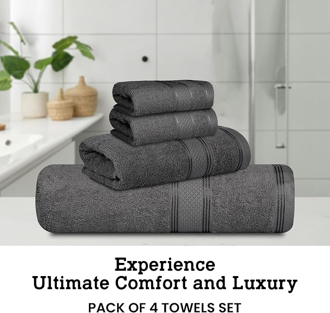 Casa Lino 100% Cotton Bath Towels Set of 4 - Image 2