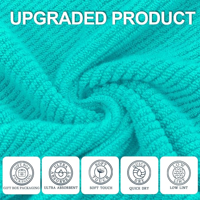 Turquoise Towels for Bathroom - Image 2