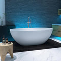 65'' Freestanding Bathtub Resin Stone Soaking Freestanding Tubs Matte Solid by MEDUNJESS