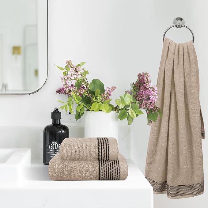 Belizzi Home Ultra Soft 3 Pack Cotton Towel Set, Contains a Bath Towel 28x55 - Image 3