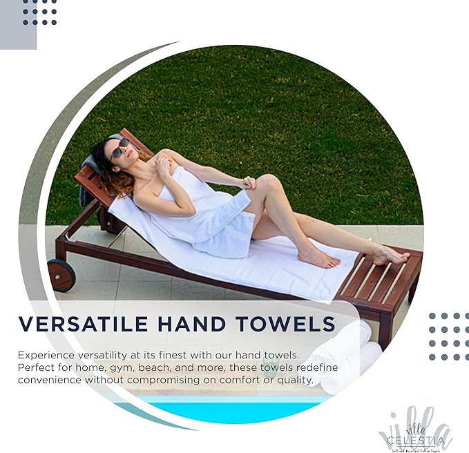 100% Cotton Hand Towel Set of 4, Sustainable, Highly Absorbent, Quick Drying - Image 6