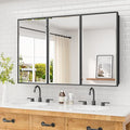 TETOTE 48" x 30" Medicine Cabinet Black Bathroom Mirror by TETOTE