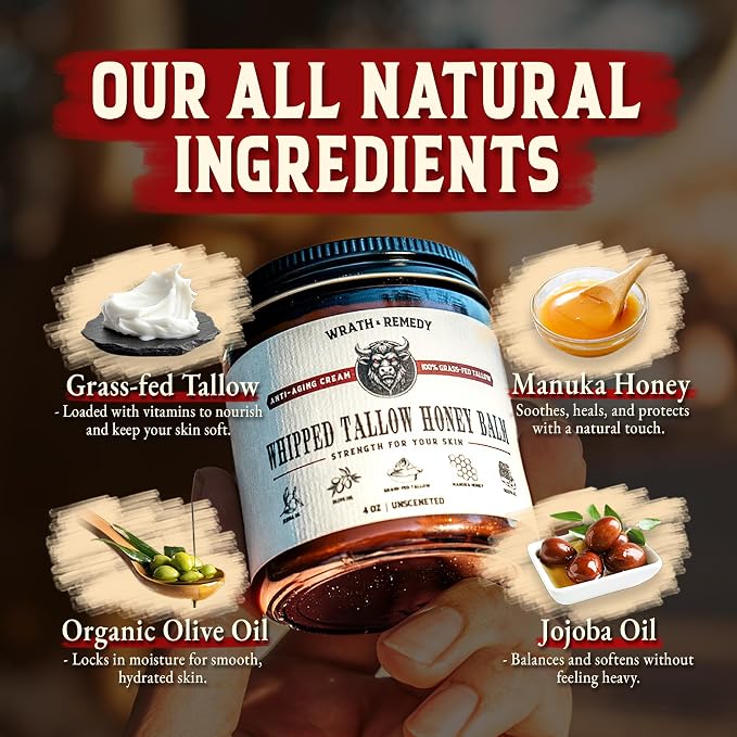 Organic Beef Tallow for Skin - 2OZ — Grass Fed Beef Tallow for face + Body — - Image 4