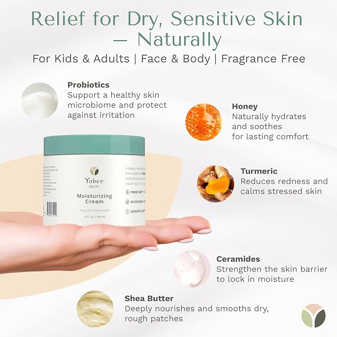 Yobee Body & Face Cream for Dry, Itchy Skin, Eczema & Psoriasis, Dermatologist - Image 5