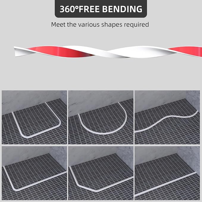 98Inch Collapsible Shower Threshold Water Dam Barrier, Self Adhesive Silicone - Image 5